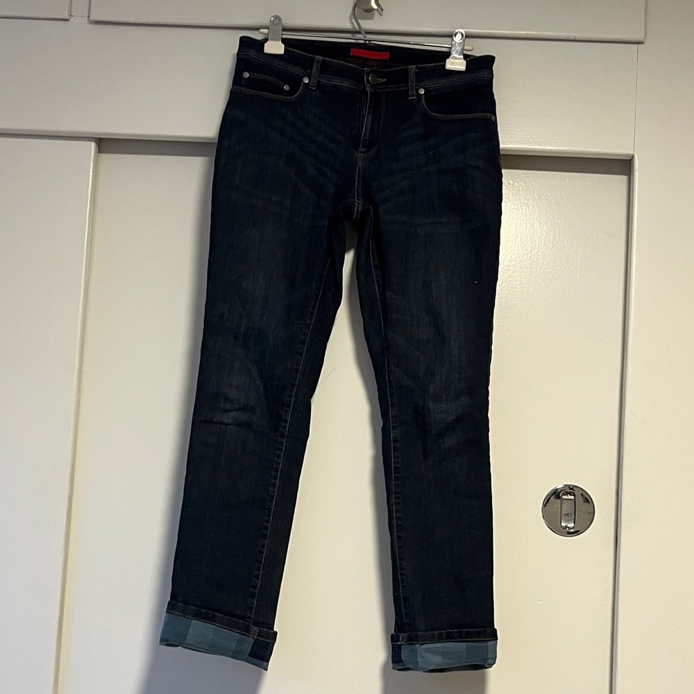 Guc LLBean flannel lined jeans with reflective accents